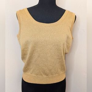 VTG Wool Knit Tank Quiet Luxury Glam Preppy Light Academia Elevated Neutral MD